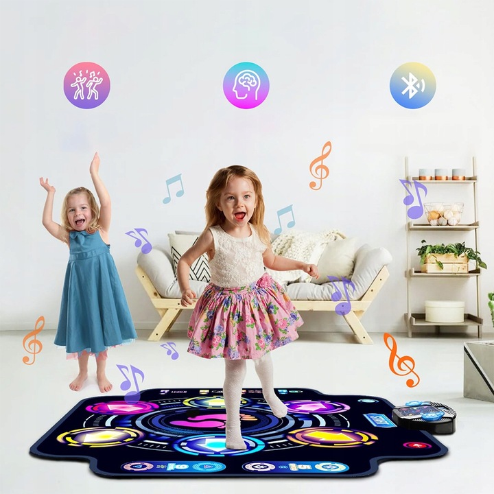 DUŻA MATA TANECZNA DLA DZIECI Z BLUETOOTH LED 9 TRYBÓW 5 PRĘDKOŚCI