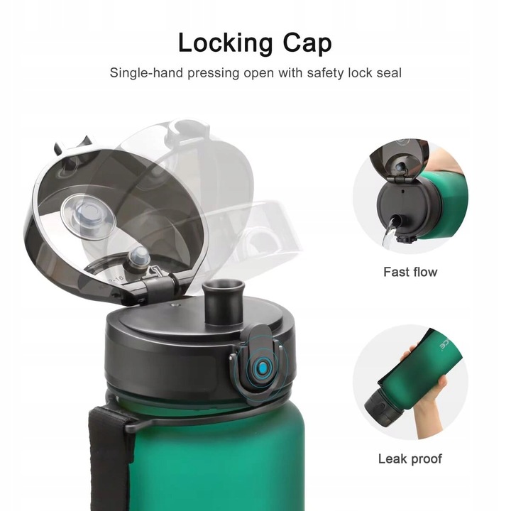 BIDON NA WODĘ SPORTOWY NA SIŁOWNIĘ 650ML TRITANOWA BUTELKA Z MIARKĄ BEZ BPA