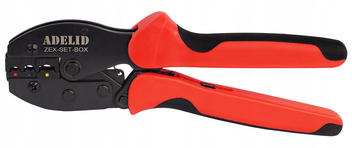 PRASKA Z WYMIENNYMI MATRYCAMI 5 MATRYC ZESTAW ZACISKARKA KONEKTORÓW TULEJEK