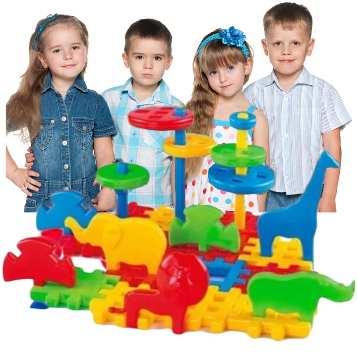 MARIOINEX Klocki Konstrukcyjne Wafle DUŻE Zabawki dla DZIECI Zestaw KLOCKÓW