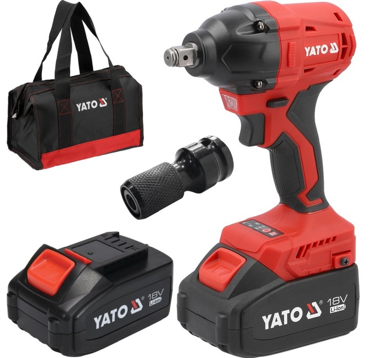 YATO KLUCZ UDAROWY AKUMUL. BEZSZCZOTKOWY 18V 350NM + 2x4Ah + TORBA +ADAPTER