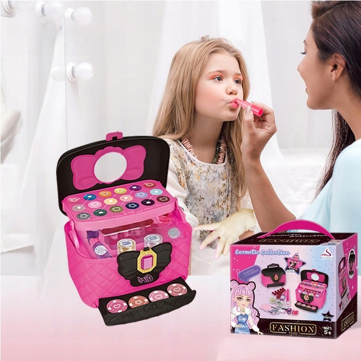 ZESTAW KUFEREK KOSMETYKÓW DO MAKIJAŻU I PAZNOKCI DLA DZIECI PREZENT
