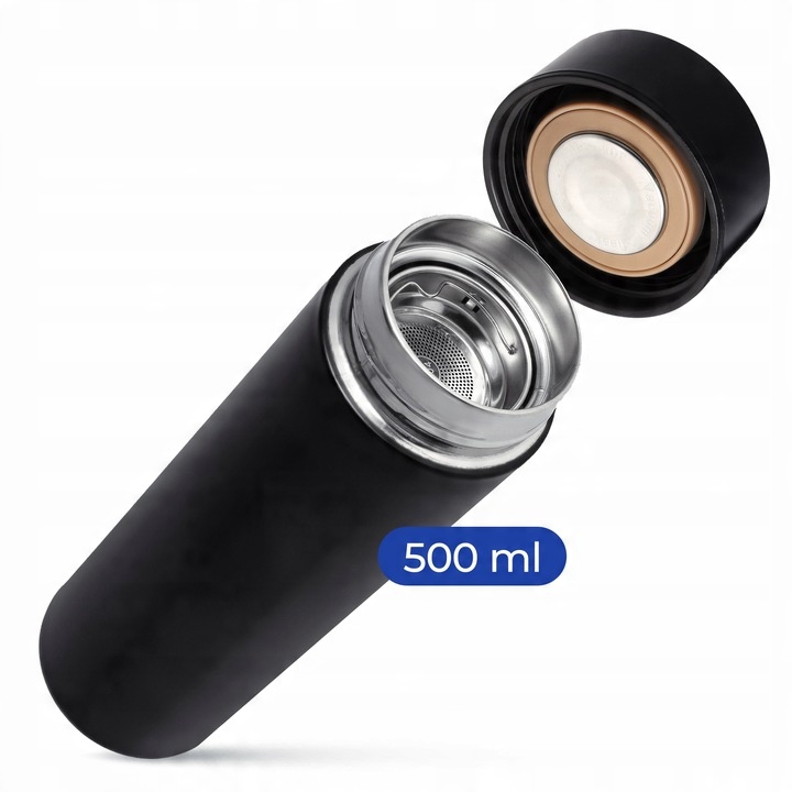 Kubek Termiczny Termos LED 500ml Duży | Butelka Na Kawę Herbatę Wyświetlacz