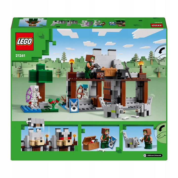 LEGO Minecraft 21261 Wilcza Twierdza Zamek Treser Wilków 2x Szkielet 2xWilk