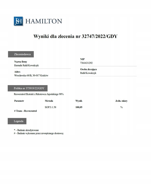 Resweratrol Resveratrol Rdest Japoński 15g proszek