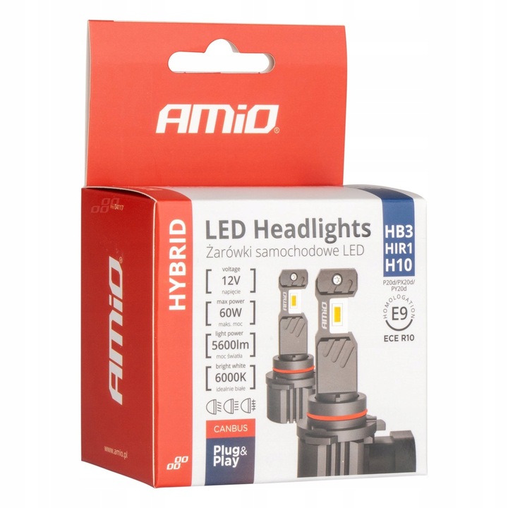 ŻARÓWKI LED HYBRID HB3 HIR1 CANBUS 1:1 ORYGINALNY ROZMIAR 6000K 5600LM 60W