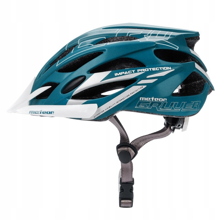 Kask rowerowy regulowany METEOR GRUVER blue/white r.L 58-61 cm