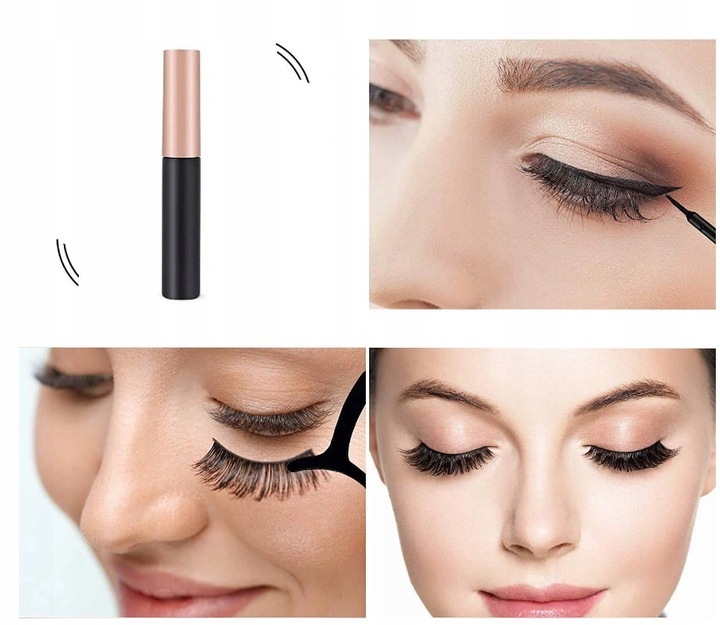 RZĘSY MAGNETYCZNE 7x DŁUGIE 2x EYELINER NATURALNE