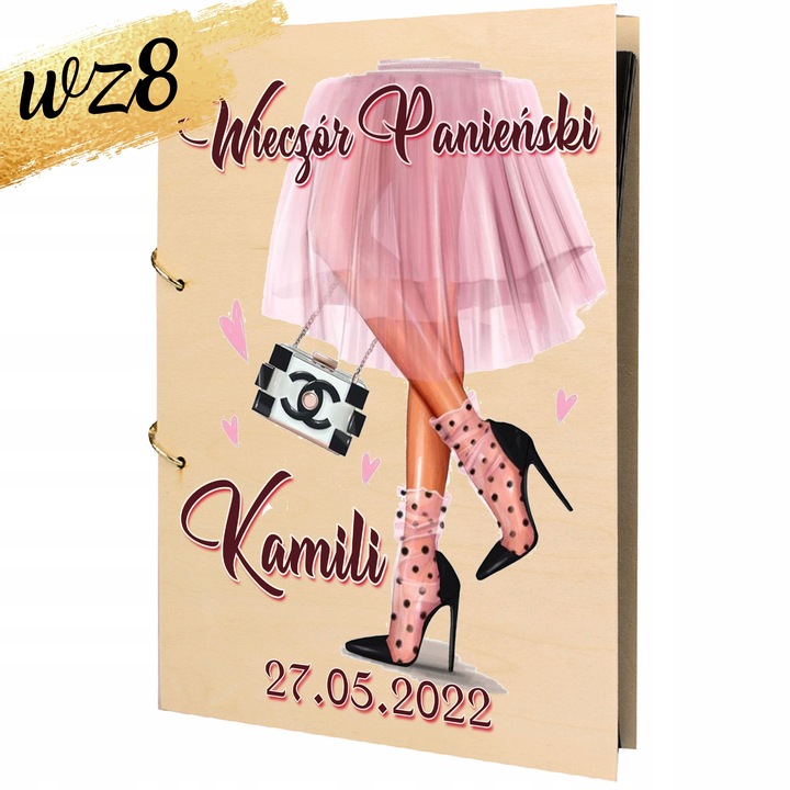 ALBUM WIECZÓR PANIEŃSKI z NADRUKIEM PREZENT DLA PANNY MŁODEJ IMIĘ Y3