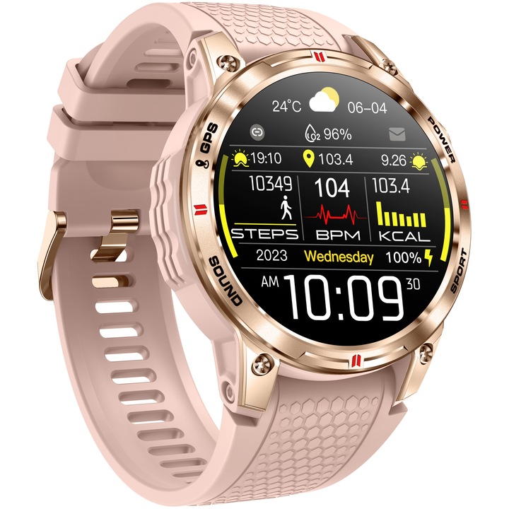SMARTWATCH DAMSKI Z GPS MENU PL AMOLED 400mAh ROZMOWY CIŚNIENIE PULS SPORT