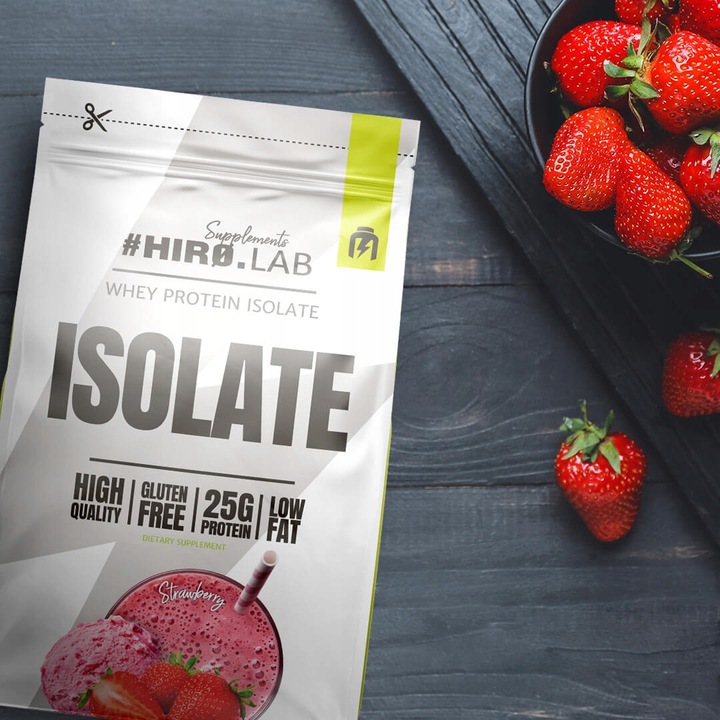 Izolat Białka BIAŁKO 700 g WPI ISO Whey Protein Isolate Truskawka HIRO
