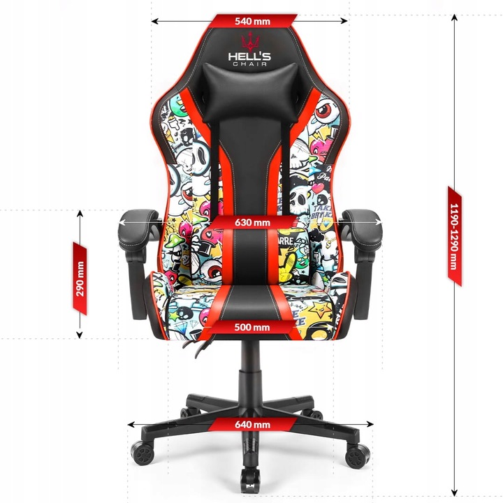 FOTEL GAMINGOWY DLA GRACZA BIUROWY HELL'S