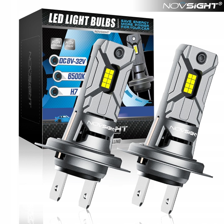 ŻARÓWKI LED H7 +600% BARDZO MOCNE BIAŁE 6500K 1:1 CANBUS 12V