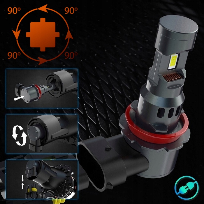 Żarówki LED H11 LED 2x Żarówka Canbus 1:1 MOCNE 6000K X - WHITE N GENERACJA