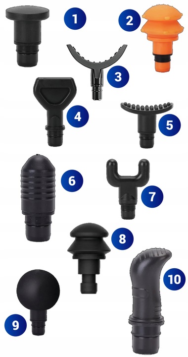 PISTOLET DO MASAŻU PLECÓW CIAŁA MASAŻER MASSAGE GUN 200W ZESTAW 10 KOŃCÓWEK