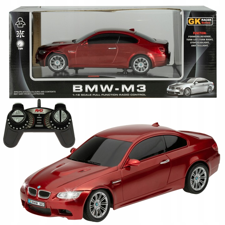 SAMOCHÓD RC AUTO ZDALNIE STEROWANE DLA DZIECI BMW M3 NA PILOTA CZERWONE