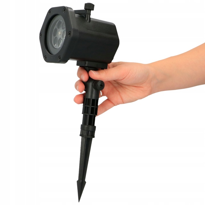 Projektor LASEROWY + świąteczny LED reflektor RZUTNIK 12 KART 6W 48 WZORÓW