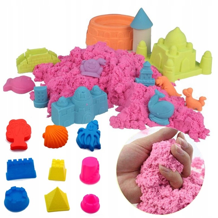 PIASEK KINETYCZNY 3kg FOREMKI + BASEN PIASKOWNICA