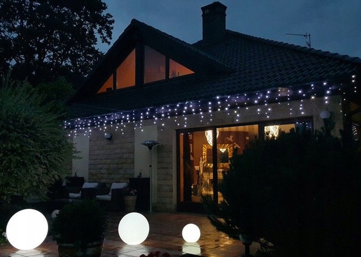 SOPLE 500 LED KURTYNA LAMPKI ZEWNĘTRZNE IP44 BIAŁY ZIMNY + ZIMNY FLASH 21M