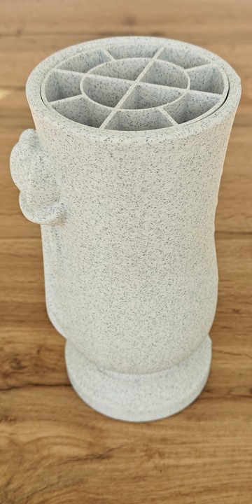 Wazon Nagrobny, Wazon na cmentarz Memorial Rose - Biały Marmurek