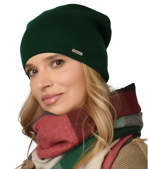 Damska CZAPKA jesienna modny styl podpinana POLSKI PRODUCENT zimowa UNI V3