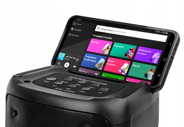 Głośnik Bluetooth Boombox Mobilny USB RADIO LED Bezprzewodowy Przenośny MP3