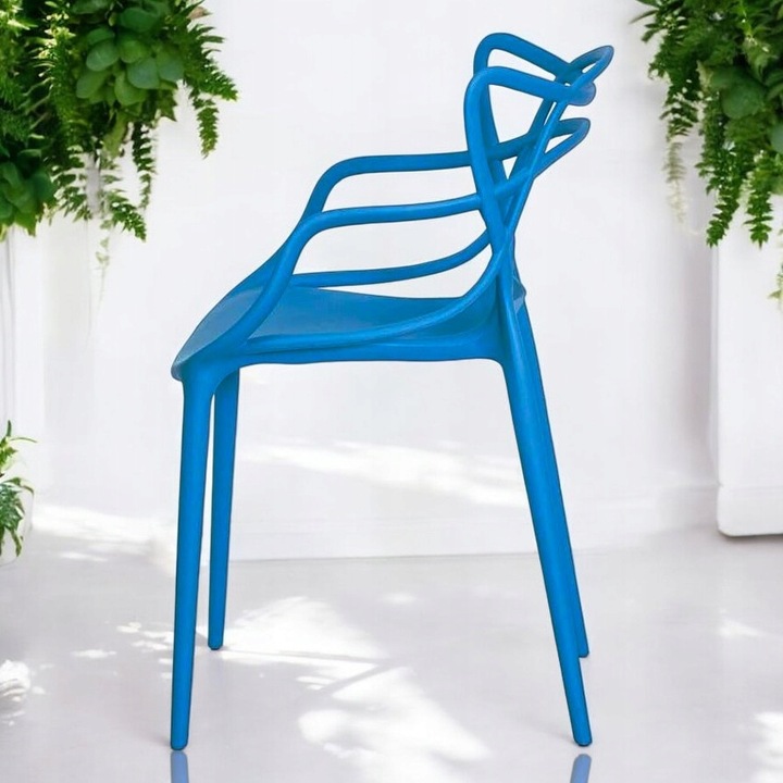 Krzesło Ogrodowe Tarasowe Duże Wygodne Mocne Niebieskie Na Działkę Balkon