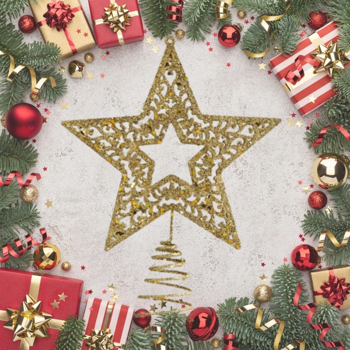 Czubek na choinkę XL 18,5x14,5 cm BOŻE NARODZENIE KSN142