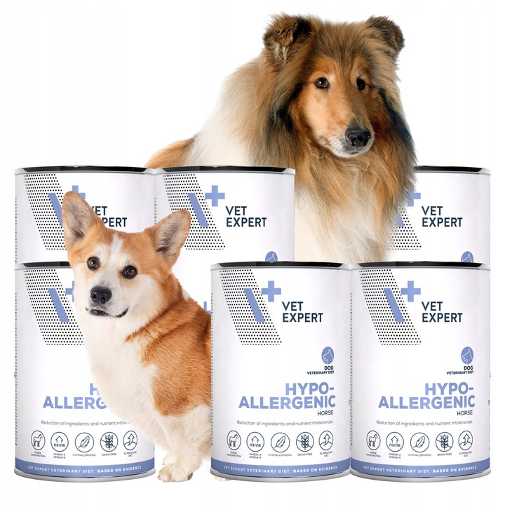 ZESTAW VET EXPERT HYPOALLERGENIC mokra karma weterynaryjna dla psa 6x400g
