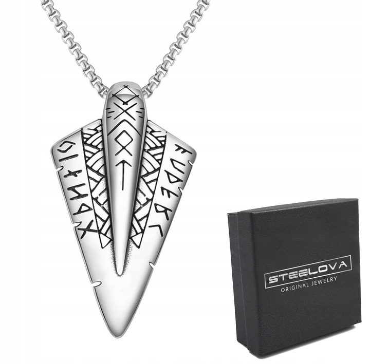 Srebrna Zawieszka Grot do Strzał, Runy Wikingowie