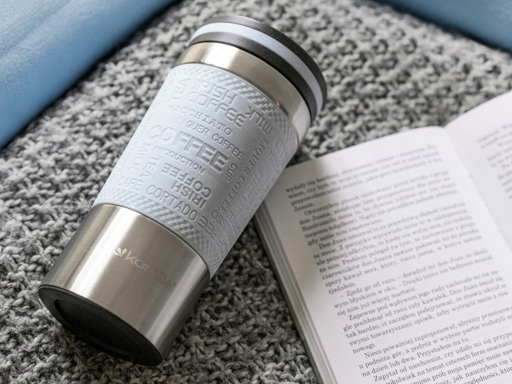KUBEK TERMICZNY stalowy TERMOS do kawy herbaty szczelny KAMILLE 380ml