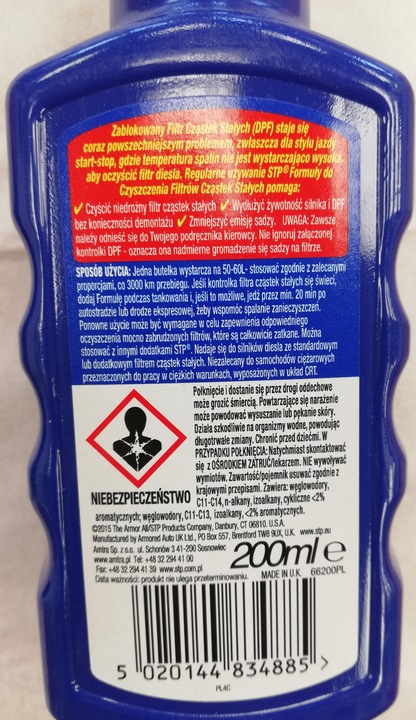 STP FORMUŁA CZYŚCI FILTR CZĄTEK STAŁYCH DPF 200ML