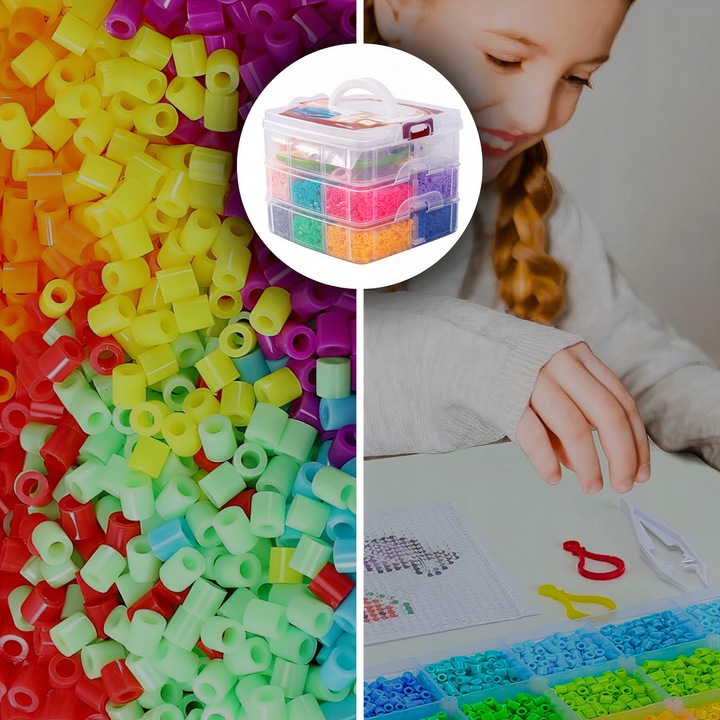 KORALIKI do PRASOWANIA ZESTAW 9000 szt DLA DZIECI SZABLONY WALIZKA PREZENT