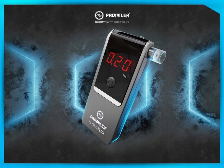 Alkomat PROMILER AL 8000 PLUS + 12 miesięcy kalibracji + ustniki