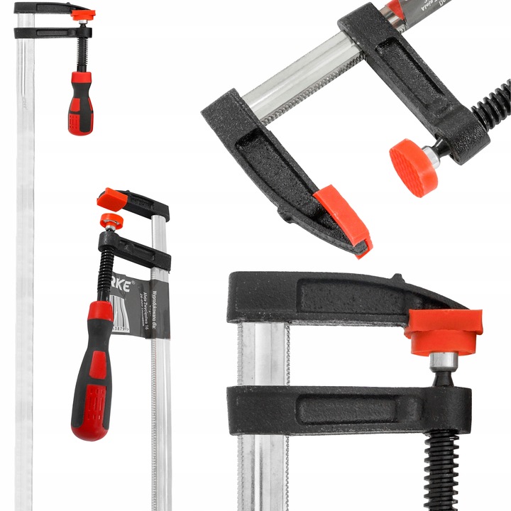 ŚCISK STOLARSKI DREWNA ZACISK UCHWYT 1500x120mm TYP F WARSZTATOWY STALOWY