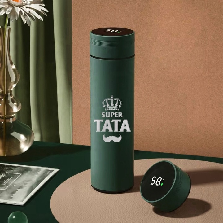 KUBEK TERMICZNY Zielony LED Na Prezent Dla Mamy Taty NAJLEPSZA MAMA Wzory