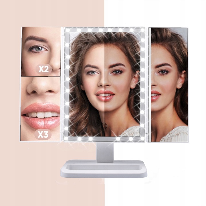 Podswietlane Lusterko do Makijazu LED Kosmetyczne