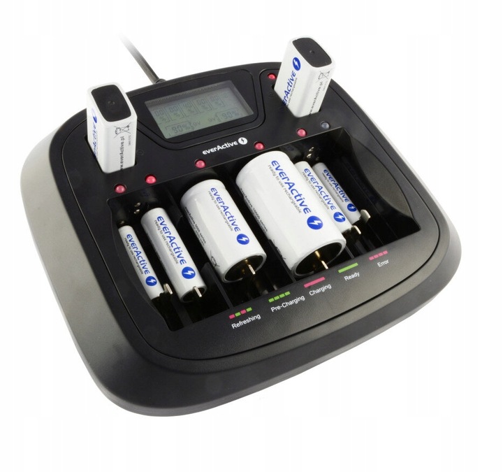 EverActive Ładowarka 8 kanałowa NC-900U czarny