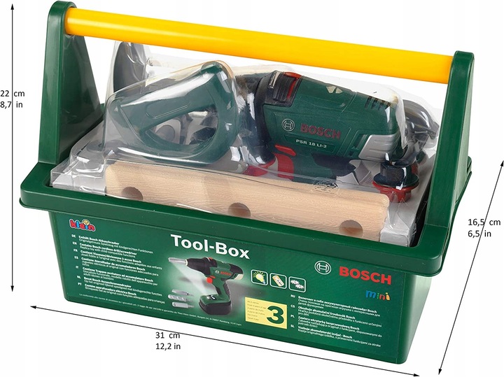 Skrzynka z wkrętarką i narzędziami Bosch Klein