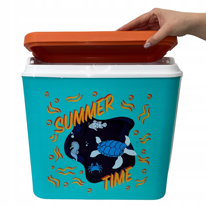 Przenośna LODÓWKA TURYSTYCZNA 24L na Wkłady Mrożące, SOLIDNY uchwyt