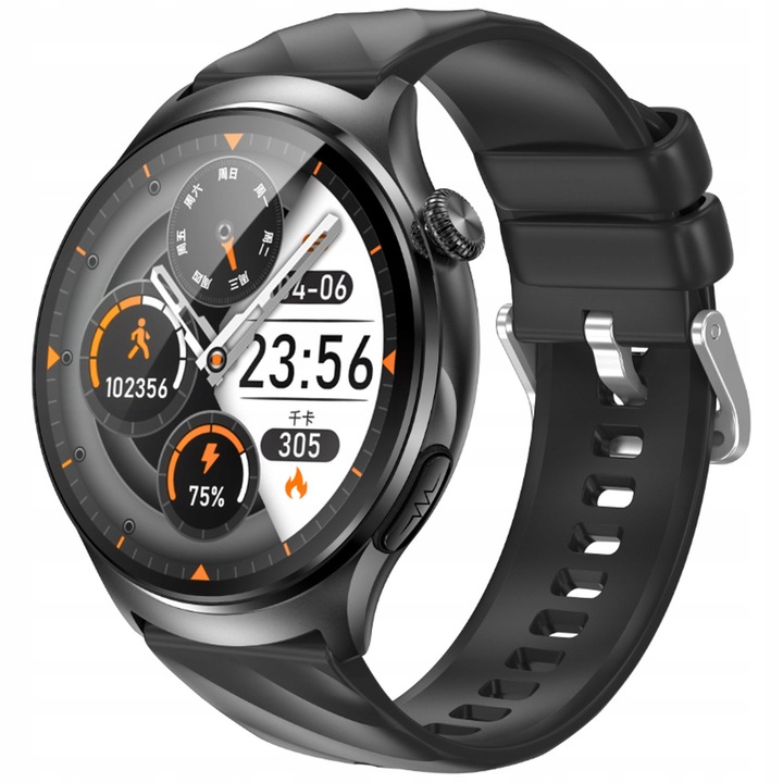 Smartwatch z Pomiarem Glukozy, EKG, HRV, Temperatura, 2 Paski w Zestawie