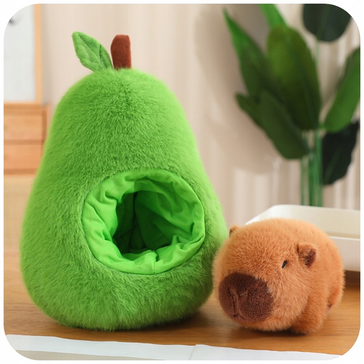 KAPIBARA W AWOKADO PLUSZAK ZABAWKA MASKOTKA PLUSZOWA PRZYTULANKA MIĘKKA 2W1