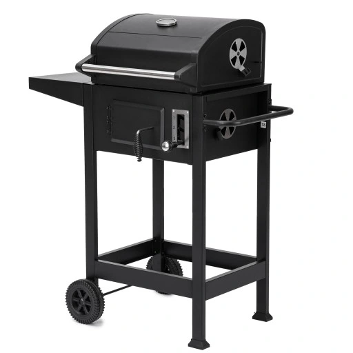 GRILL WĘGLOWY OGRODOWY SMART RUSZT ŻELIWNY WÓZEK