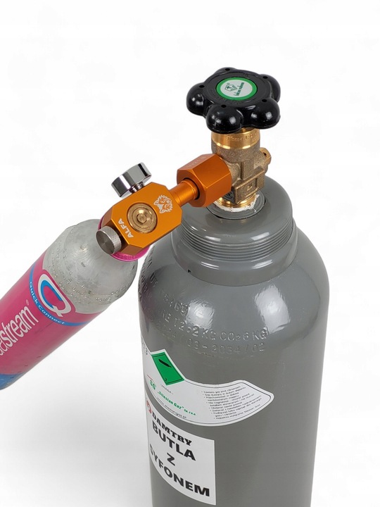 Butla CO2 Pełna 8l z Syfonem Przetoczka Adapter Alfa Do Sodastream Różowe
