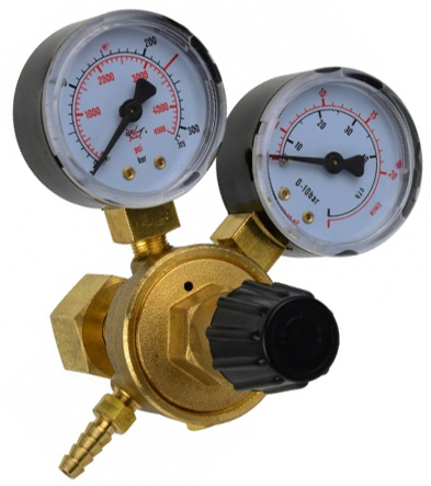 Reduktor CO2/ARGON z dwoma zegarami króciec