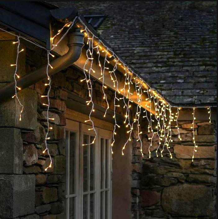 LAMPKI SOPLE ZEWNĘTRZNE 200LED IP44 ŚWIATŁO STAŁE + FLASH - BIAŁE CIEPŁE 8m