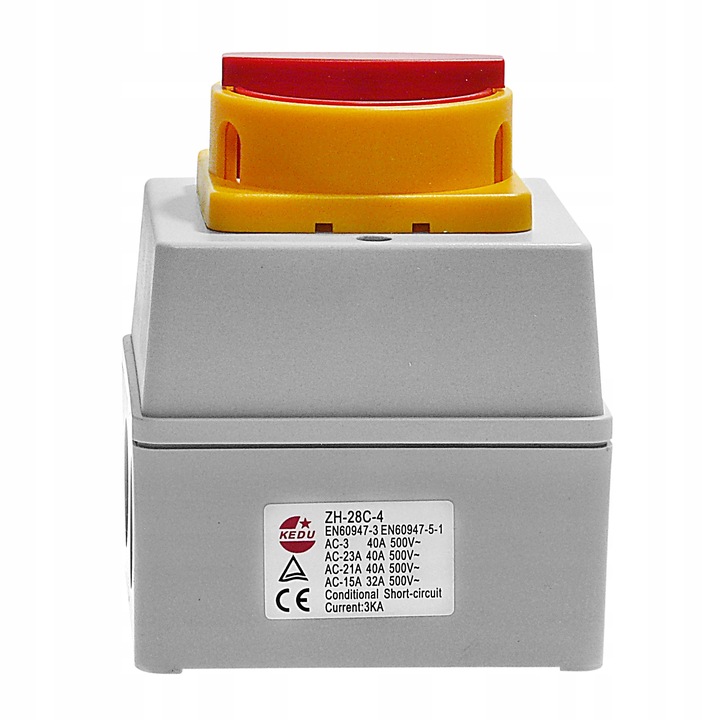 Wyłącznik włącznik KEDU do silnika trójfazowego ZH 28-2 gwiazda trójkąt 40A
