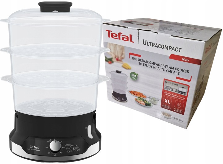 Parowar TEFAL UltraCompact VC2048 800W 9L 3 pojemniki Szybkowar