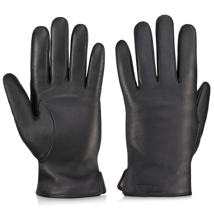 BETLEWSKI Rękawiczki skórzane męskie do smartfona dotykowe markowe skóra XL