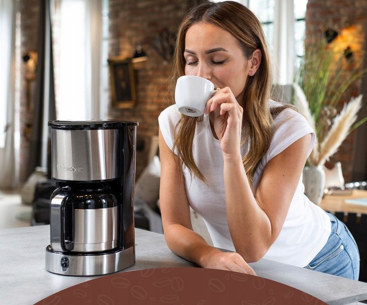 EKSPRES DO KAWY PRZELEWOWY 2w1 KAWIARKA Z TERMOSEM TERMOS 1,2L 800W